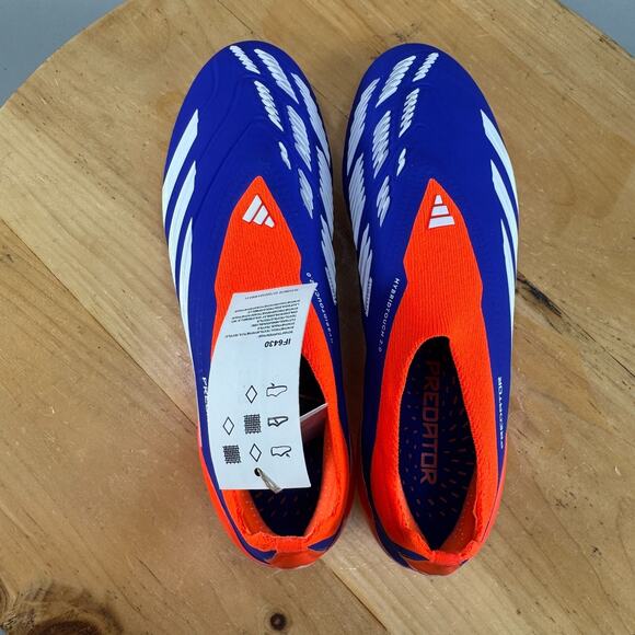 Mens 7‎ / Womens 8 Adidas Predator Elite LL AG Soccer Cleats Laceless Lucid Blue main image 9